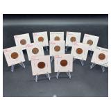 Grouping of (12) various year Canadian Cent pieces