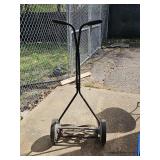 Manual push reel mower. Tested and works. Blades need cleaned and sharpened.