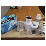 Grouping of small appliances. Black & Decker mixer appears to never have been used. All units untested