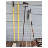 Grouping of floor scrapers. Six pieces total. For have interchangeable blades.