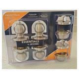 Schlage Essentials locking door knob and deadbolt set. All keyed alike