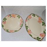 Franciscan Desert Rose China 9 in serving bowl 14-in serving platter. No chips or cracks found.