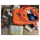 Black & Decker drill bits, extension cords, multi plugins, pruning snips.