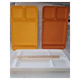Tupperware divided trays. Total of nine as shown. Great for picnics, daycares, and more.