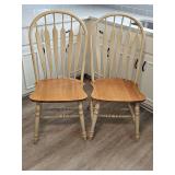 Two classic arrow back chairs. 19x18 x41 in tall. Seat height 17.5 in. Matches lot number six. (Not included.)