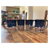 Set of (4) Hinkle Creek Pottery Mugs….4-1/2” tall