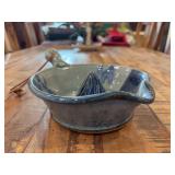 Large salt glaze ceramic juicer….7-1/4”D x 2-1/2” tall