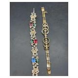 (2) uniquely designed vintage bracelets…..left is multi-color stones (few missing) and right is vintage Sarah Coventry