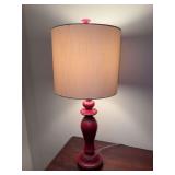 Cute distressed wood base tabletop lamp…..23-3/4” tall