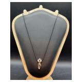 Signed Georg Jensen Sterling “Lovers” Pendant on cord necklace with signed clasp…..15 grams