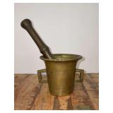 Solid brass mortar and pestle…..4” tall