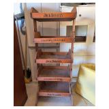5-tier Jack Daniels wood display shelving unit…..22-3/8 x 18 x 58 tall…..needs cleaned