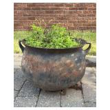 Cast iron cauldron (witch’s brew pot)…..16–/2”D x 13” tall…..does have rust and n Ed’s repainted but is a solid piece