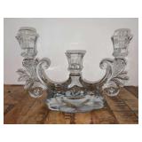Cambridge Caprice Art Deco Crystal Triple Candlestick Candelabra…..10-1/2 x 6-3/4