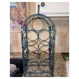 7-slot wrought iron wine bottle holder…..8-3/4 x 6 x 20-1/2 tall