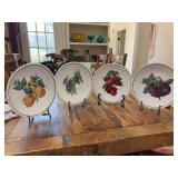 Set of (4) Williams-Sonoma 9-1/4” Pasta Bowls with Vegetable Motif…..1 chip under rim