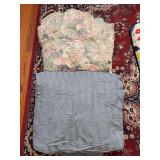 (2) king size comforters…..solid blue and floral pattern