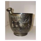Vintage Schering-Plough brass pharmacy mortar and pestle….4-1/2”D x 4” tall