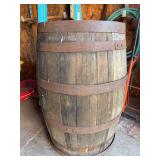 Heaven Hill Distillery Bourbon Whiskey Barrel….22”D x 35-1/2” tall….bottom metal strap is loose