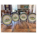 Set of (4) Williams Sonoma Grande Cuisine 8' Plates - Made in Italy - one tiny chip and crack