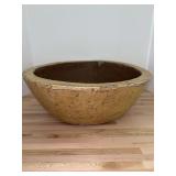 Very old hard carved wooden dough bowl…..17-1/4”D x 6” tall