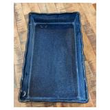 Great looking blue ceramic scalloped edge casserole dish….9 x 15-1/4 x 2-3/4 tall