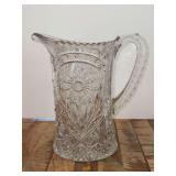 Imperial Glass Ohio (474) Mayflower Clear Pressed Glass Pitcher…..9-2/4” tall