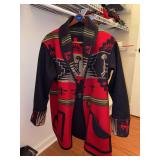 Extraordinary Southwestern style reverdible wool blanket coat….size would be L/XL