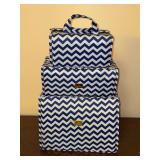 3-piece JM New York chevron pattern cosmetic bag set