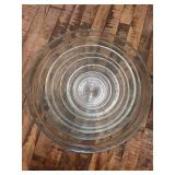 Set of (10) vintage Duralex clear glass nesting mixing bowls…..from 2-1/4”D up to 12”D