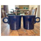 Set of (2) Fiesta Ware Classic Ring Handle 10-1/4” Mugs in Cobalt Blue Color