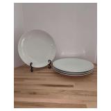 Set of (4) Pillivuyt Pate Pillenium White Porcelain Dinner Plates…..11”D