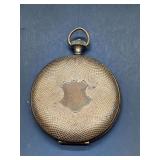 Vintage Gold Tone Pocket-Watch-Style Locket Pendant with Shield Emblem