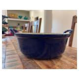 Le Creuset (24) Blue Cast Enamel Casserole Pan (no lid)…..9-3/4”D x 3-3/4” tall