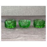 (3) salt cellars in a beautiful green color….each is 1” tall