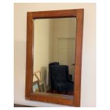 Vintage wood framed rectangular mirror…..17 x 27