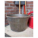 Round metal ash bucket…..16-3/4”D x 11-1/2” tall…..OTHER CONTENTS NOT INCLUDED