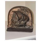 Antique Snead & Co 1925 Ship Sailing Nautical Bookend…..4-1/4 x 3-5/8 tall