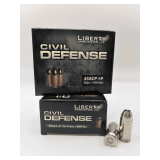 Two Liberty Ammunition Civil Defense 45 ACP+P 78gr 20RD Ammo / LA-CD-45-013