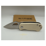 Sarge Fat Boy 5 3/8” Open 440C Stainless White Bone Folding Knife / SK-501WB