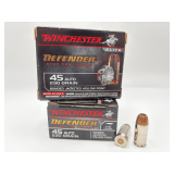 Two Winchester Elite Defender 45 AUTO 230gr 20RD Ammo / S45PDB