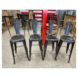 4 Black Metal Stools