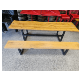 Wooden Slab Picnic Table