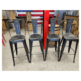4 Black Metal Stools