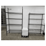 2 Metal Shelving Unit & Furniture Dolly w/ Contents