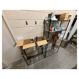 2 Metal Shelves w/ Contents & Misc