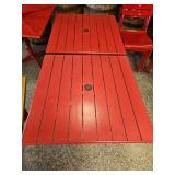 Pair of Square Red Tables 35x35x30h