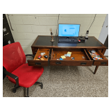 Desk w/Chair and contents on/in