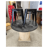 Spool Table and 2 Stools