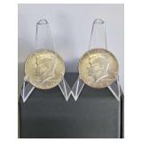 Two(2) Kennedy Silver Half Dollars (40% silver) 1967 & 1968-D...